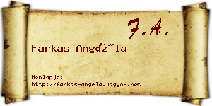 Farkas Angéla névjegykártya